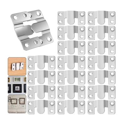 ZZZTSM Recessed Stainless Steel Furniture Connector, 20pcs Wall Mounted Photo Frame Display Frame Hook(54x30x2mm)