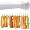 2 Pack Closet Rods for Hanging Clothes, 17-39 Inch No-Cut Stepless Adjustable Closet Rod, 1.3 Inch Heavy Duty Metal Closet Hanging Rod with Brackets, White Closet Bar for Closet, Laundry Room, RV view 1