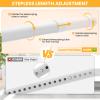 2 Pack Closet Rods for Hanging Clothes, 17-39 Inch No-Cut Stepless Adjustable Closet Rod, 1.3 Inch Heavy Duty Metal Closet Hanging Rod with Brackets, White Closet Bar for Closet, Laundry Room, RV view 2