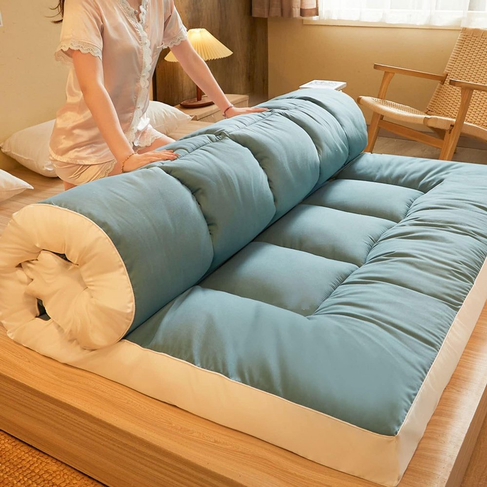 Double Bed and Single Mattress, Foldable and Rollable to Save Space and Provide a Comfortable and Practical Sleeping Experience (grey/90x200 cm)