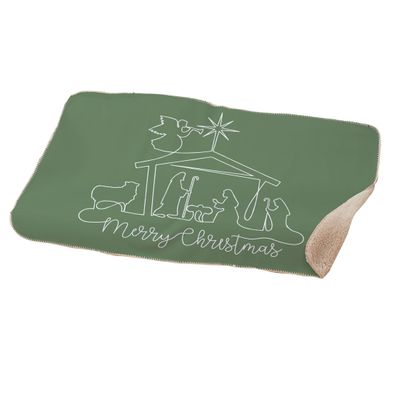 GiftsForYouNow Nativity Sherpa Blanket, 37" x 57" Christmas Throw, Holy Family Manger Scene, Christian, Cozy Faith Dcor