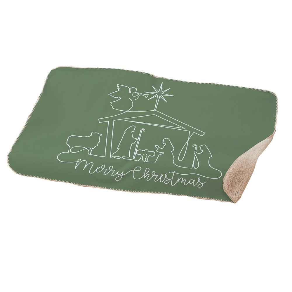 GiftsForYouNow Nativity Sherpa Blanket, 37" x 57" Christmas Throw, Holy Family Manger Scene, Christian, Cozy Faith Dcor