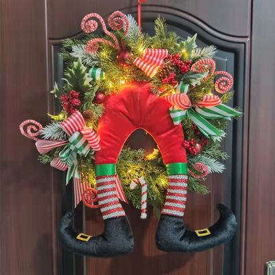 ZJchao Christmas Door Wreath Festive 50x60cm Xmas Garland with Built-in Hanger, Fit for Front Door, Window, Wall, Party & Hotel Welcome Decoration