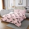 Black Bats Bedspread Twin Size,Happy Halloween Bedding for Kids Teens Bedroom Decor,Wild Animals Stars Print Coverlet Set,Pink Quilt Set for All Season,2 Pcs with 1 Pillowcase view 3