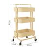 JIQHOHX Movable Trolleys, Service Storage Hand Trucks, Beauty Trolley,Three Floors with Armrests Carbon Steel Dedicated Hand Cart,Kitchen Household Drainable Shelf Storage LUE view 2
