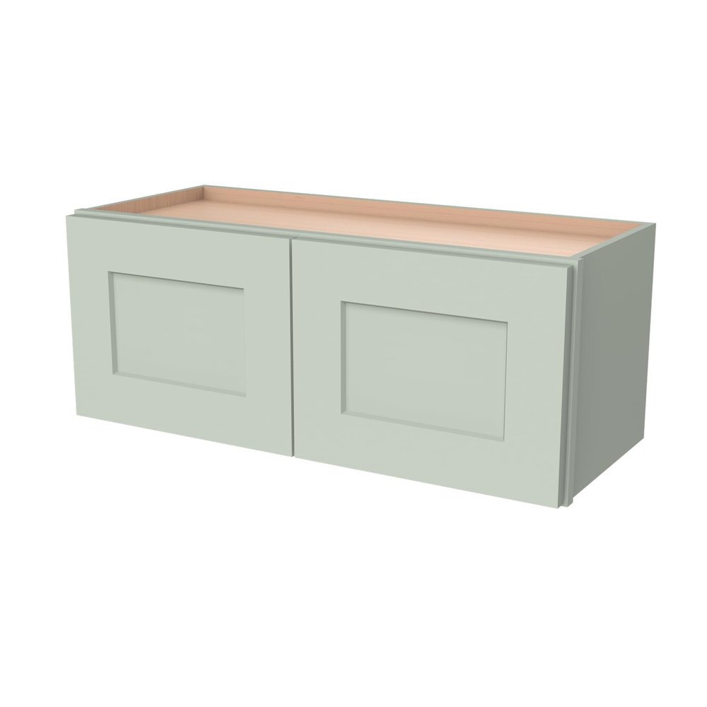 HCIOAN Solid Wood Wall-Mounted Cabinet, Shaker Style Storage Cabinet with Soft-Close Hinges, Premium Plywood for Kitchen, Bathroom, Laundry, or Office (Jade Green, 30" W x 12" D x 15" H)