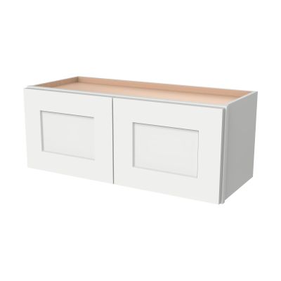 HCIOAN Solid Wood Wall-Mounted Cabinet, Shaker Style Storage Cabinet with Soft-Close Hinges, Premium Plywood for Kitchen, Bathroom, Laundry, or Office (Origami White, 33" W x 12" D x 12" H)