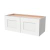 HCIOAN Solid Wood Wall-Mounted Cabinet, Shaker Style Storage Cabinet with Soft-Close Hinges, Premium Plywood for Kitchen, Bathroom, Laundry, or Office (Origami White, 33" W x 12" D x 12" H) view 1