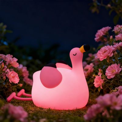 Flamingo Night Light for Kids, Rechargeable Lamp for Girls Room Decor