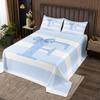 Erosebridal Initial Letter F Girls Bedspread King Size Kawaii Bowknot Quilt Set Modern Blue Stripes Coverlet Set for Kids Children Women Bedroom Decor Cute Sequins Bow Bedding Sets view 1