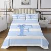 Erosebridal Initial Letter F Girls Bedspread King Size Kawaii Bowknot Quilt Set Modern Blue Stripes Coverlet Set for Kids Children Women Bedroom Decor Cute Sequins Bow Bedding Sets view 2