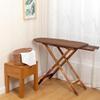Adjustable Solid Wood Ironing Board - Retro Folding Ironing Rack, Large Vertical Design, Home Use, Brown Finish for Easy Storage & Style view 1