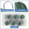 12 Pieces Rustic Distressed Teal Green Barn Wood P Shower Curtain Hooks Rings, Stainless Steel Shower Hook Hanger Rings for Bathroom Living Room Bedroom Home Decor view 4