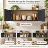HCIOAN Solid Wood Wall-Mounted Cabinet, Shaker Style Storage Cabinet with Soft-Close Hinges, Premium Plywood for Kitchen, Bathroom, Laundry, or Office (Charcoal Black, 30" W x 12" D x 18" H) view 2