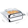 UMJIGF Chafing Dish Buffet Set, Buffet Food Warmer, Stainless Steel Square Catering Chafer Warmer for Keep Food Being Fresh and Delicious, 6L/400W,Full Size Food PAN view 2