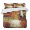 Fall Quilts Full Size, Lightweight Quilted Coverlet Burnt Orange Comforter Set for Bed, Bedspreads Fall Modern Oil Painting Abstract Art Green Brown Quilt Bedding with 2 Pillowcases 78x90 Inch view 4