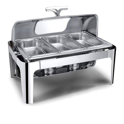 UMJIGF Food Warmer Chafing, Rectangle Chafing Dishes Buffet Hotel Cafeteria Heating and Holding Food, Energy Efficient and Easy to Clean, LCapacity,C-9l