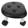 Step Ladder Low Small Stool with Wheels Lightweight Rolling Imitation Leather Chair Swivel Sliding Footrest for Living Room Bedthroom Ladder(Black) view 1