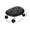 Step Ladder Low Small Stool with Wheels Lightweight Rolling Imitation Leather Chair Swivel Sliding Footrest for Living Room Bedthroom Ladder(Black) view 2