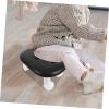 Step Ladder Low Small Stool with Wheels Lightweight Rolling Imitation Leather Chair Swivel Sliding Footrest for Living Room Bedthroom Ladder(Black) view 3