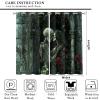 Skull Print Blackout Curtain, Gothic Aesthetics Thermal Insulated Grommets Curtains, Romance 2 Panels Window Curtains for Bedroom Living Room Home Decor, 21 x 72 Inch, 2 Panels view 4