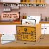 GoShambar Wooden Recipe Box with Cards and Dividers, 4x6 Recipe Card Box Set, Recipe Organizer with Double Lid Slots (Phone Holder & Recipe Holder) view 4