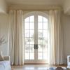 2 Pack Warm Gold Curtain Rods for Windows 48 to 84 Inch 1" Diameter Adjustable Heavy Duty Brass Window Curtain Rod with Metal Finials for Living Room Bedroom Farmhouse Kitchen Outdoor view 2