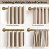 2 Pack Warm Gold Curtain Rods for Windows 48 to 84 Inch 1" Diameter Adjustable Heavy Duty Brass Window Curtain Rod with Metal Finials for Living Room Bedroom Farmhouse Kitchen Outdoor view 4