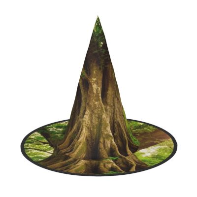 DWVTSLH Thick Tree Halloween Witch Hat 2 PCS Witch Costume Accessories Wizard Hats for Halloween Party Supplies