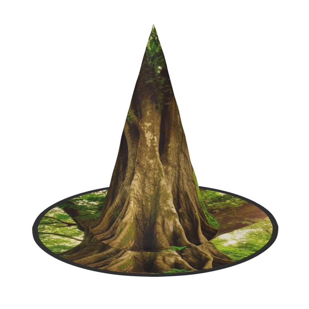 DWVTSLH Thick Tree Halloween Witch Hat 2 PCS Witch Costume Accessories Wizard Hats for Halloween Party Supplies