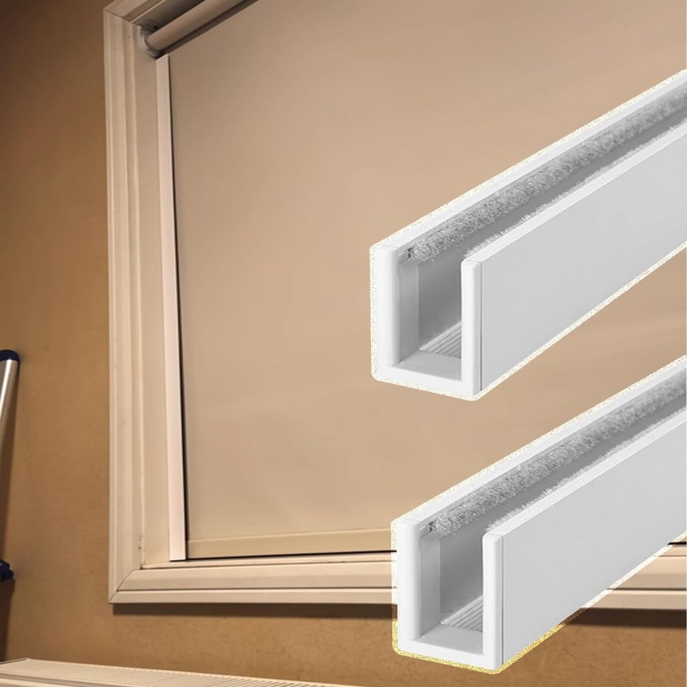 Elitix U Shape Window Light Blocker/Side Light Tracks, Side Channels - Original Light Blocking Strips, Heat Decorative Lighting Channels(White,91.4cm/36inch)