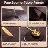 Leather Dresser Table Runner 14 15 in Wide, Textured Anti-Slip Tablecloth/Tea Mat, Modern Heat-Resistant Kitchen Dinner Mat for Home Decor/Dining Room(14x86in) view 3