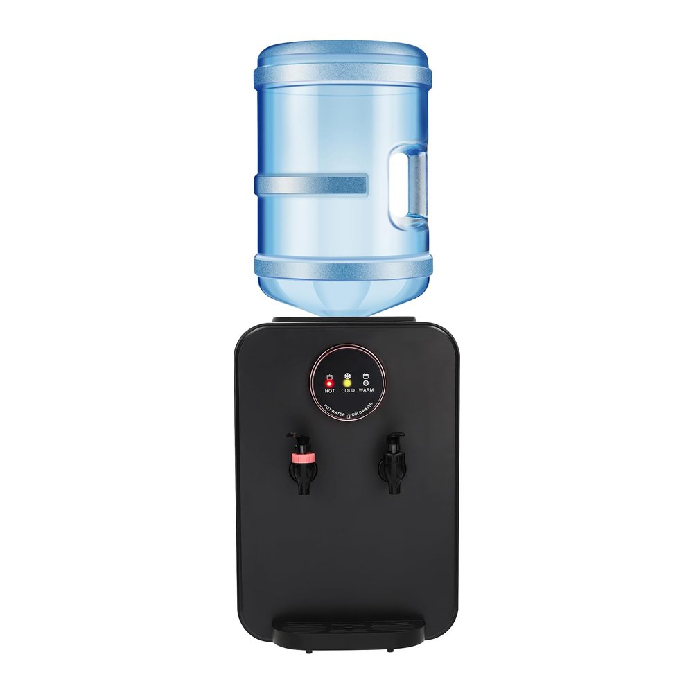 SODONAD Top Loading Water Dispenser with Ajustable 3 Temperature Set (Hot, Cold, Normal) for 1.19-4.99 Gallon Bottles Water Machine Perfect for Home, Office (Black/White 500w)