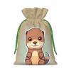KOPUUYRD Cartoon Cute Otter Print Charming Gift Bag,Cloth Bags With Drawstrings,For Festive Occasions Everyday Use view 2