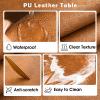 Leather Dresser Table Runner 14 15 in Wide, Textured Anti-Slip Tablecloth/Tea Mat, Modern Heat-Resistant Kitchen Dining Mat for Coffee Table/Dining Room(15x48in) view 3