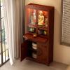 Bamboo Meditation Altar Table with Storage - Buddhist Shrine Cabinet for Home Use, Dual-Mode Drawer Puja Table for Incense & Offerings, Compact Mandir Cabinet Desig Deluxe Edition 20.8"Lx 13"W x 67"H view 1