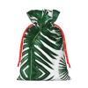 UUIKLPOL Green Palm Leafs Print Stylish Christmas Gift Bag,Reusable Holiday Gift Bags,For Jewelry And Party Favors view 2