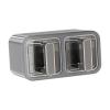 FerneeButy Wall Mounted Seasoning Rack with Spoons - 2 or 3 Grid Kitchen Spice Organizer Box Containers Pots (6.97x3.74x3.74 inch or 10.31x3.74x3.74 inch)- 2 Grid Gray view 1
