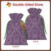 HJKTVDRQ Purple Print Adorable Christmas Gift Bag,Drawstring Pouches For Small Gifts,Reusable Small Cloth Bags view 3