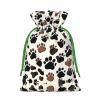KOPUUYRD Dog Paw Prints Print Charming Gift Bag,Cloth Bags With Drawstrings,For Festive Occasions Everyday Use view 2