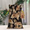 HJKTVDRQ Golden Retrievers Print Adorable Christmas Gift Bag,Drawstring Pouches For Small Gifts,Reusable Small Cloth Bags view 4