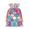 HJKTVDRQ Colorful Rainbow Print Adorable Christmas Gift Bag,Drawstring Pouches For Small Gifts,Reusable Small Cloth Bags view 2