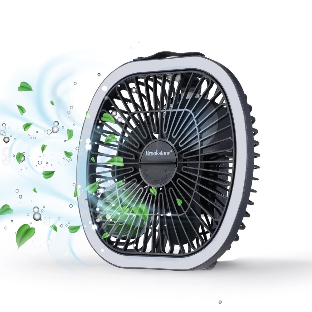 Brookstone Rechargeable Aroma Fan Mini Portable Fan with Aroma Diffuser for Fresh Air & Cooling Comfort Anywhere