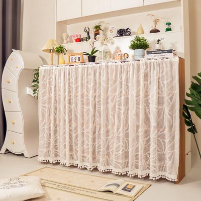Aeovot Short Sheer Cabinet Curtains for Shelves, Under Sink Curtain Skirt for Closet, Privacy Hanging Closet Doorway Curtain Dust-Proof for Kitchen/Office/Desk/Cafe/Classroom/Pantry(E,47.2x31.5 in)