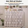 Aeovot Short Sheer Cabinet Curtains for Shelves, Under Sink Curtain Skirt for Closet, Privacy Hanging Closet Doorway Curtain Dust-Proof for Kitchen/Office/Desk/Cafe/Classroom/Pantry(E,47.2x31.5 in) view 2