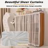 Aeovot Short Sheer Cabinet Curtains for Shelves, Under Sink Curtain Skirt for Closet, Privacy Hanging Closet Doorway Curtain Dust-Proof for Kitchen/Office/Desk/Cafe/Classroom/Pantry(E,47.2x31.5 in) view 4