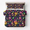 zcwl Day of The Dead Duvet Cover Queen Size | Sugar Skull Guitar Bedding Set | 3 Piece | Soft Microfiber Patterned Comforter Cover with Zipper Ties & 2 Pillowcases | Mexican Bedroom Decor view 4