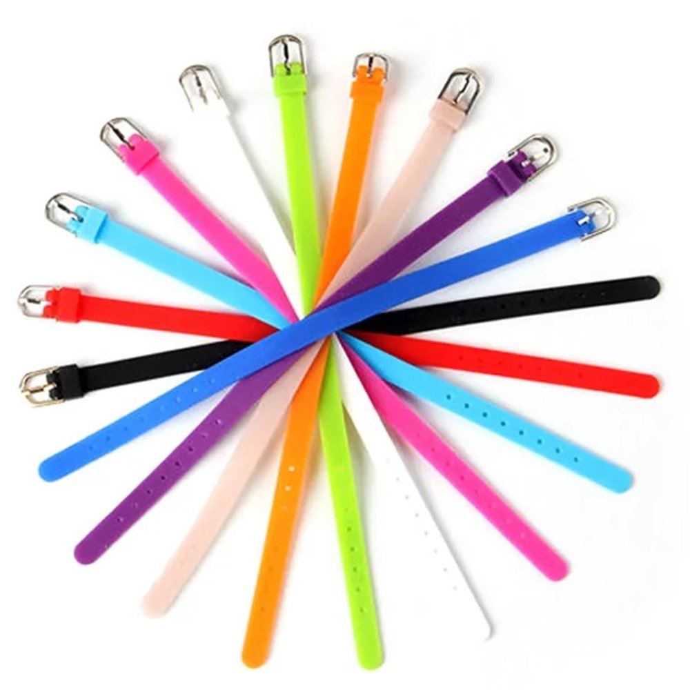 Plastic Wristbands 60pcs Cute Silicone Wristband Bracelets Women DIY Rubber Watchband for Jewelry Making Accessories Wedding Party Gift(White)