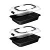 2X Rectangle Deep Oblong Sheet Cake Pan Carrier Baking Dish with Lids, 14.37x9.69x2.20 inch Oven-Safe Bakeware for Casseroles Cooking Travel Gatherings- Black view 1