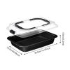 2X Rectangle Deep Oblong Sheet Cake Pan Carrier Baking Dish with Lids, 14.37x9.69x2.20 inch Oven-Safe Bakeware for Casseroles Cooking Travel Gatherings- Black view 4
